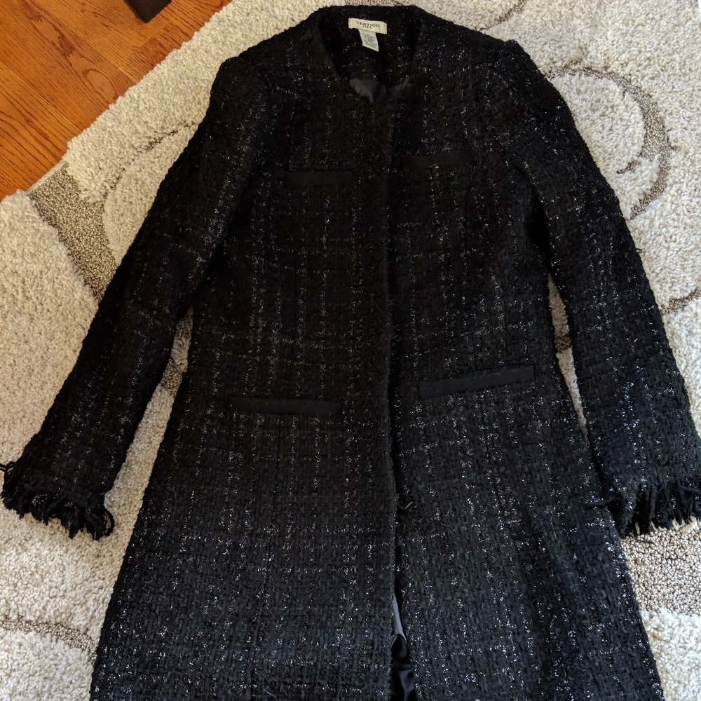 Gorgeous Womens Dress Coat/ Fringe/ Shimmer/NWOT